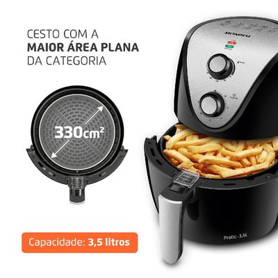 Fritadeira Elétrica Air Fryer 3.5 Litros Mondial AF30I Preta e Prata 127V 127V