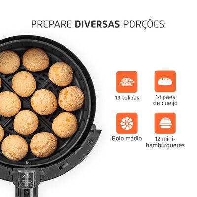 Fritadeira Elétrica Air Fryer 3.5 Litros Mondial AF30I Preta e Prata 127V 127V