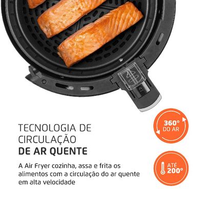 Fritadeira Elétrica Air Fryer 3.5 Litros Mondial AF30I Preta e Prata 127V 127V