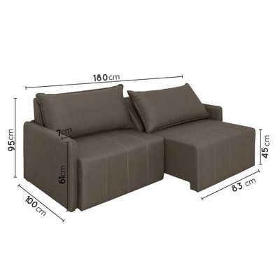 Sofá Cama Montana Retrátil E Reclinável 3 Lugares Sofatec Grafite