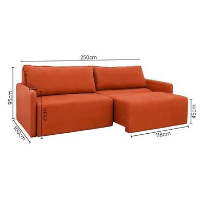 Sofá Cama Montana Retrátil E Reclinável 3 Lugares Sofatec Terracota