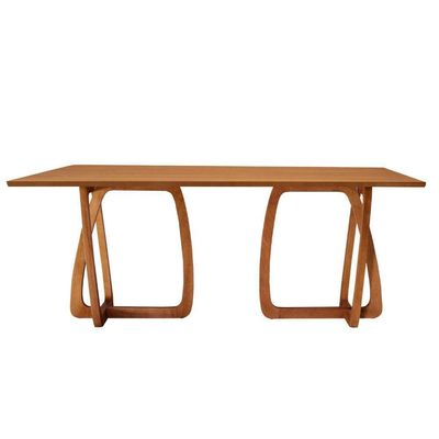 Mesa Para Sala De Jantar Flora Tampo Canto Moeda Laminado Cinamomo Imbuia