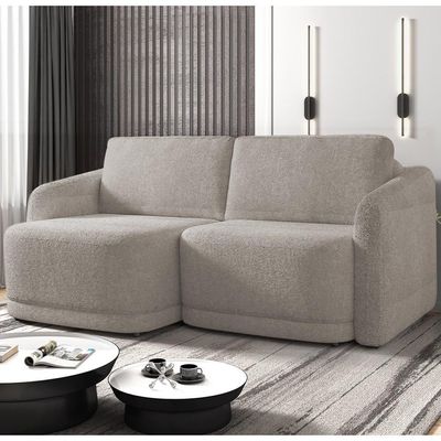 Sofá Cama Casal Para Sala 176cm Polska K04 Bouclê Bege Escuro - Mpozenato