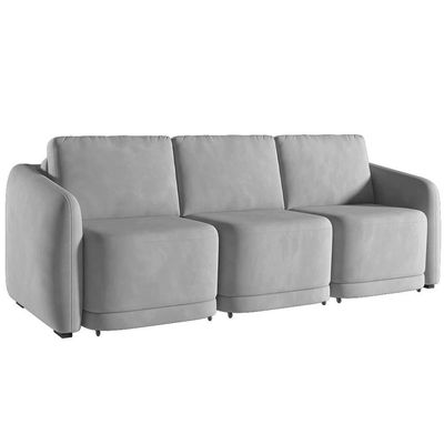 Sofá Cama Casal Para Sala 246cm Polska Z08 Veludo Cinza - Mpozenato
