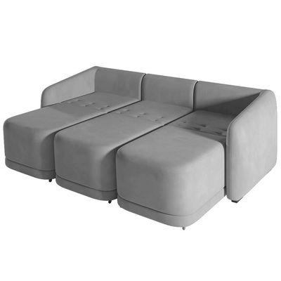 Sofá Cama Casal Para Sala 246cm Polska Z08 Veludo Cinza - Mpozenato
