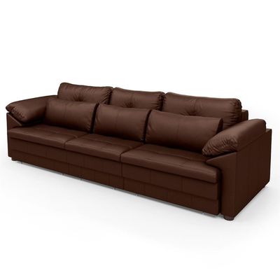 Sofá Retrátil 3 Lugares Para Sala 257cm Dijon Couro Caramelo S07 - Mpozenato