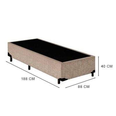 Cama Box Solteiro 88 Suede Bege Com Colchão Espuma D33 Marrocos 30cm