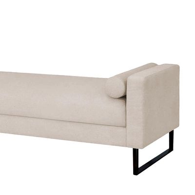 Recamier Berlim Base Metal 1,20m Suede Bege - Inova Decorações