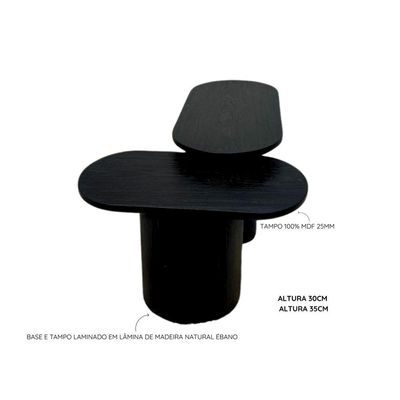 Conjunto De Mesa De Centro Dulpa Smart Madeira Ebano