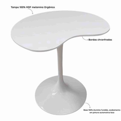 Mesa De Jantar Tulipa Saarinen Organica Malu 80cm Laca Branca