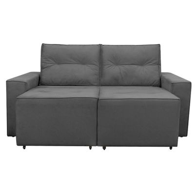 Sofá Retrátil 2 Lugares 1,80 Confortável Polo Cinza