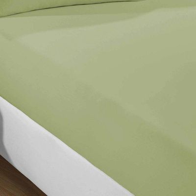 Lençol Casal King Liverpool Com Elástico Avulso 1 Peça Tecido Malha Fio 30/1 Penteado 100% Algodão - Verde