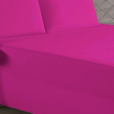Jogo De Cama King Nobre 3 Peças Luva De Box 55cm De Altura Malha 100% Algodão - Pink
