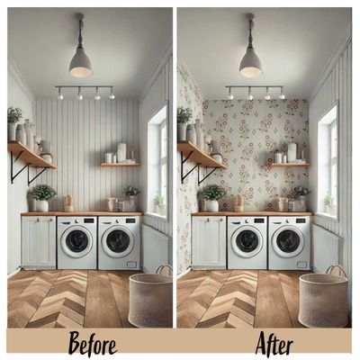 Papel de Parede Botânico Estilo Asiático Vinílico Autoadesivo, Revestimento Decorativo Fácil de Aplicar para Quarto e Sala, Rosa - S4Sassy 63,5 cm (L) × 304,8 cm (C) / Rosa - Vinil Texturizado