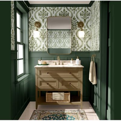 Papel de Parede Floral Real Estilo Asiático, Vinílico Autoadesivo, Adesivo Decorativo Fácil para Quarto, Sala e Ambientes - Verde - S4Sassy 63,5 cm (L) × 914,4 cm (C) / Verde - Vinil Texturizado
