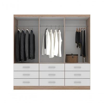 Guarda-roupa Casal Bergamo 6 Portas 9 Gavetas - Branco / Demolição Branco / Demolição