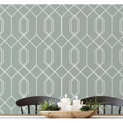 Papel de Parede Autoadesivo Verde - Estampa de Hexágonos - Vinil Removível DIY - Papel Contact para Entrada - Decoração Fácil - S4sassy 63,5 cm (L) × 152,4 cm (C) / Verde - Vinil Liso