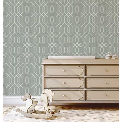Papel de Parede Autoadesivo Verde - Estampa de Hexágonos - Vinil Removível DIY - Papel Contact para Entrada - Decoração Fácil - S4sassy 63,5 cm (L) × 152,4 cm (C) / Verde - Vinil Liso