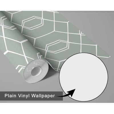 Papel de Parede Autoadesivo Verde - Estampa de Hexágonos - Vinil Removível DIY - Papel Contact para Entrada - Decoração Fácil - S4sassy 63,5 cm (L) × 152,4 cm (C) / Verde - Vinil Liso