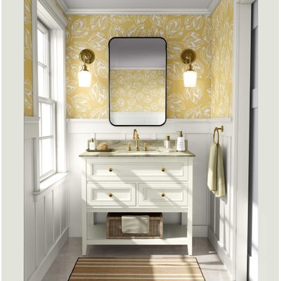 Revestimento de Parede Vinílico Autoadesivo Removível e Impermeável, Estampa de Folhas Amarelas para Paredes, Armários e Cômoda - S4sassy 63,5 cm (L) × 914,4 cm (C) / Amarelo - Vinil Texturizado