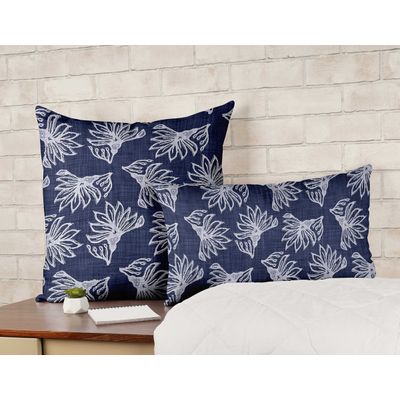 Capas de Almofada Decorativas Estampadas Tema Azul de Luxo - Vargottam 50,8 Cm × 50,8 Cm – Quadrado / Azul