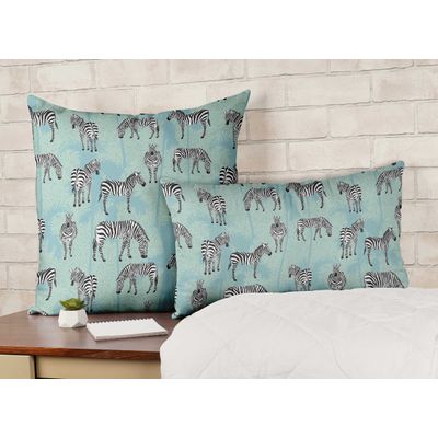 Capas de Almofada Luxuosas Estampadas Tema Azul, Capas Decorativas e Capa para Almofada de Sofá - Vargottam 35,56 Cm × 60,96 Cm – Retangular / Azul