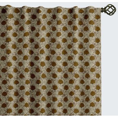Cortinas Extra Longas de Algodão para Tetos Altos/Portas Francesas, Filtrantes, Passador/Abas Traseiras, Jogo 2 Painéis, Floral - Vargottam 132,08 Cm (L) × 160,02 Cm (C) / Verde