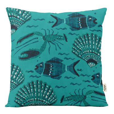 Capas de Almofada Decorativas Estampadas Tema Azul - Vargottam 40,64 Cm × 40,64 Cm – Quadrado / Azul