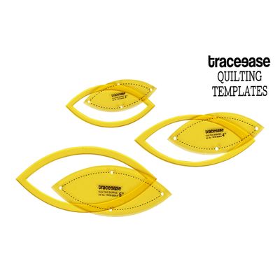 Traceease Molde Estêncil Marquise para Matelassê Conjunto de 3 Peças 7,6/10,2/12,7 cm DIY Costura Patchwork para Quilting - EL Amarelo