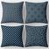 Conjunto com 4 Capas de Almofada de Algodão, Estampa Floral, Impressas dos Dois Lados, com Zíper Oculto - sem Enchimento - Azul - Vargottam 42,75 Cm × 45,72 Cm / Azul
