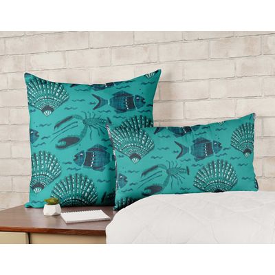Capas de Almofada Decorativas Estampadas Tema Azul - Vargottam 50,8 Cm × 50,8 Cm – Quadrado / Azul