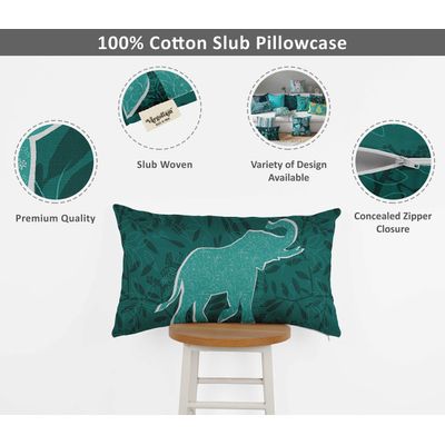 Capa de Almofada Decorativa Estampada Tema Azul - Vargottam 35,56 Cm × 60,96 Cm – Retangular / Azul