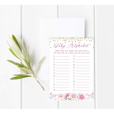 Conjunto de 50 Cartões Alfabeto ABC com Confete para Chá de Bebê Revelação do Sexo É Menino É Menina Suprimentos para Festa - Inkdotpot 12,7 Cm × 17,78 Cm / Branco - O Que Tem na Sua Bolsa