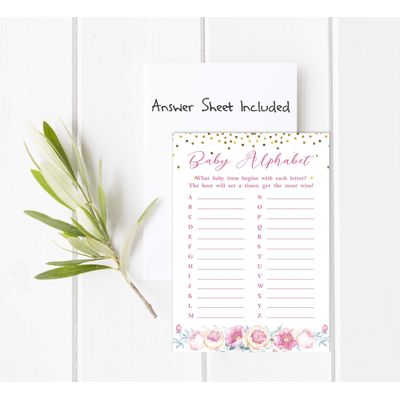 Conjunto de 50 Cartões Alfabeto ABC com Confete para Chá de Bebê Revelação do Sexo É Menino É Menina Suprimentos para Festa - Inkdotpot 12,7 Cm × 17,78 Cm / Branco - O Que Tem na Sua Bolsa