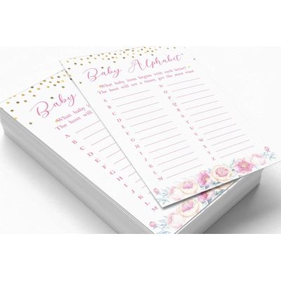 Conjunto de 50 Cartões Alfabeto ABC com Confete para Chá de Bebê Revelação do Sexo É Menino É Menina Suprimentos para Festa - Inkdotpot 12,7 Cm × 17,78 Cm / Branco - O Que Tem na Sua Bolsa