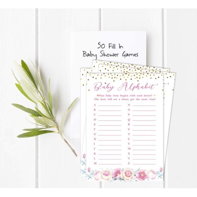 Conjunto de 50 Cartões Alfabeto ABC com Confete para Chá de Bebê Revelação do Sexo É Menino É Menina Suprimentos para Festa - Inkdotpot 12,7 Cm × 17,78 Cm / Branco - O Que Tem na Sua Bolsa