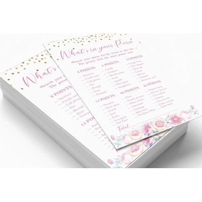 Conjunto de 50 Cartões Alfabeto ABC com Confete para Chá de Bebê Revelação do Sexo É Menino É Menina Suprimentos para Festa - Inkdotpot 12,7 Cm × 17,78 Cm / Branco - O Que Tem na Sua Bolsa