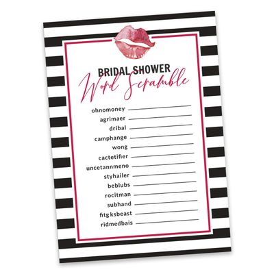50 Cartões Quadrados Listrados 'Kiss' Brancos para Presentes - Jogo The Miss Good Bye Chá de Noiva/Despedida de Solteira - Inkdotpot 12,7 Cm × 17,78 Cm / Branco - Jogo de Palavras da Noiva