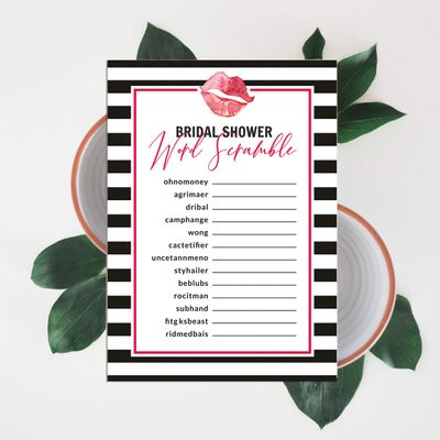 50 Cartões Quadrados Listrados 'Kiss' Brancos para Presentes - Jogo The Miss Good Bye Chá de Noiva/Despedida de Solteira - Inkdotpot 12,7 Cm × 17,78 Cm / Branco - Jogo de Palavras da Noiva