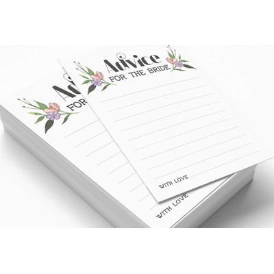 Cartões Quadrados em Branco para Chá de Noiva e Despedida de Solteira, Preenchíveis, 50 Unidades, Floral - Inkdotpot 8,89 Cm × 6,35 Cm / Branco - Jogos de Festa