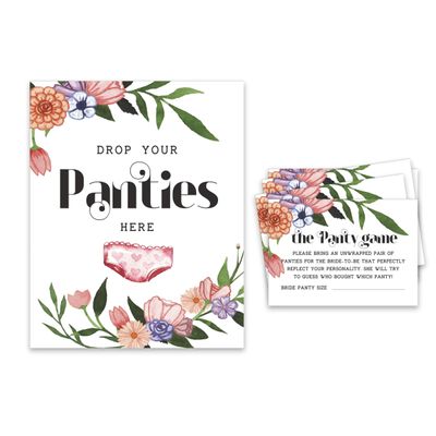 Cartões Quadrados em Branco para Chá de Noiva e Despedida de Solteira, Preenchíveis, 50 Unidades, Floral - Inkdotpot 8,89 Cm × 6,35 Cm / Branco - Jogos de Festa