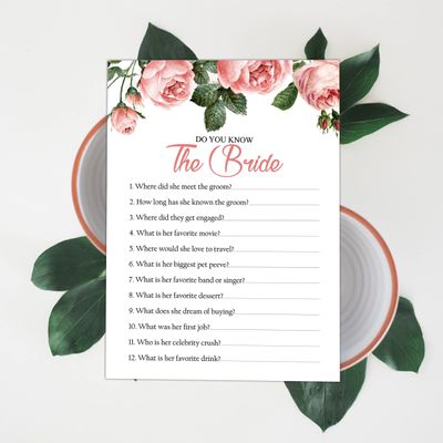 Cartões de Jogo Quadrados em Branco para Chá de Noiva e Despedida de Solteira, Ideias de Presentes para Preencher, Pacote com 50 - Inkdotpot 12,7 Cm × 17,78 Cm / Branco - Quiz da Noiva