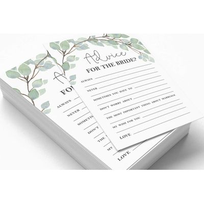 50 Cartões de Bingo Quadrados Brancos para Preencher Ideias de Presente para Chá de Noiva e Despedida de Solteira com Folhagens - Inkdotpot 12,7 Cm × 17,78 Cm / Branco - Conjunto de Jogos