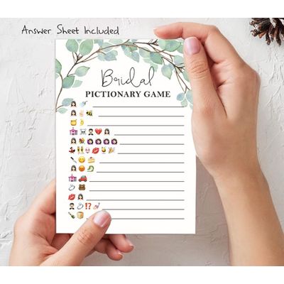50 Cartões de Bingo Quadrados Brancos para Preencher Ideias de Presente para Chá de Noiva e Despedida de Solteira com Folhagens - Inkdotpot 12,7 Cm × 17,78 Cm / Branco - Conjunto de Jogos