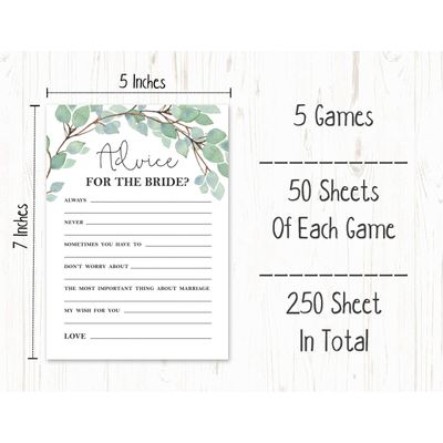 50 Cartões de Bingo Quadrados Brancos para Preencher Ideias de Presente para Chá de Noiva e Despedida de Solteira com Folhagens - Inkdotpot 12,7 Cm × 17,78 Cm / Branco - Conjunto de Jogos