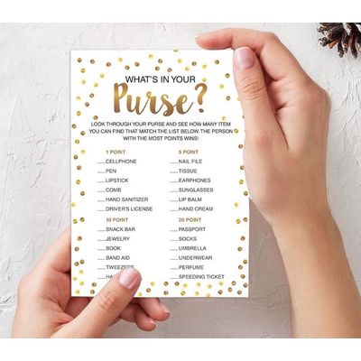 Pacote com 50 Cartões Quadrados em Branco com Confete Dourado para Chá de Noiva e Despedida de Solteira - Inkdotpot 12,7 Cm × 17,78 Cm / Branco - Conjunto de 4