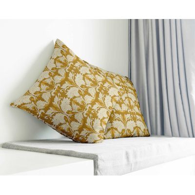 Capas de Almofada Amarelas Estampadas de Luxo, Capas Decorativas para Almofada, Capa para Almofada Decorativa - Vargottam 60,96 Cm × 60,96 Cm – Retangular / Amarelo