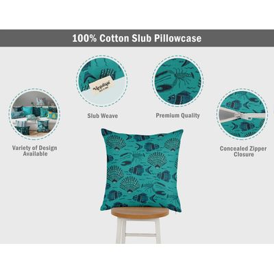 Capas de Almofada Decorativas Estampadas Tema Azul - Vargottam 60,96 Cm × 60,96 Cm – Retangular / Azul