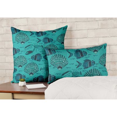 Capas de Almofada Decorativas Estampadas Tema Azul - Vargottam 60,96 Cm × 60,96 Cm – Retangular / Azul