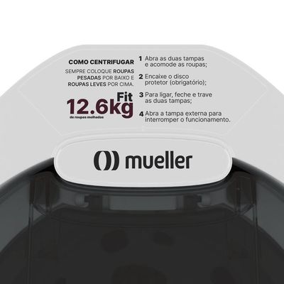 Centrífuga de Roupas Mueller Fit 12,6Kg Branca 220V